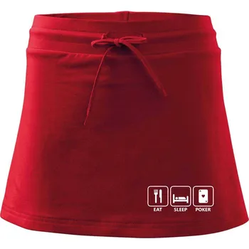 Dámská sukně Eat sleep poker - Sportovní sukně - two in one - XL ( Červená )