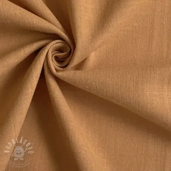 Bavlněná látka se lnem cognac