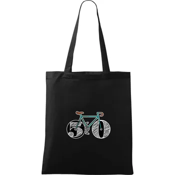 Narozeniny 50 let na kole - Taška bavlněná - 42 x 38 cm ( Černá )