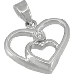 3712 Zlatý přívěsek srdce z bílého zlata 1,73g