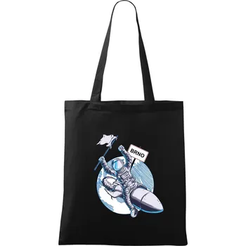 Nákupní taška Brno penis raketa - Taška bavlněná - 42 x 38 cm ( Černá )