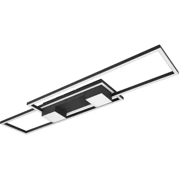 Trio Leuchten 647710432 ALBANY - Stropní LED černé svítidlo s dálkovým ovladačem, LED 37W, 2700 - 6500K, 100 x 28cm (Stropní lustr stmívatelný dálkovým ovladačem)