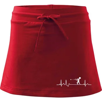 Dámská sukně EKG vrh kladivem - Sportovní sukně - two in one - XL ( Červená )