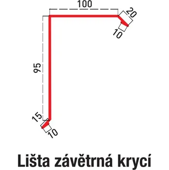 Stavebniny Lišta závětrná krycí BRAVO Barva: RAL 7016 - Antracit, Velikost: 1 metr