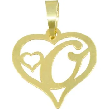 Přívěsek 3706 Zlatý přívěsek srdce s písmenem O