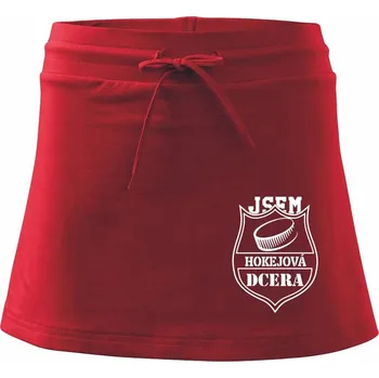 Dámská sukně Hokejová dcera - puk - Sportovní sukně - two in one - S ( Červená )