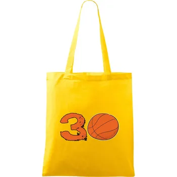 Basketball kulaté narozeniny 30 - Taška bavlněná - 42 x 38 cm ( Žlutá )