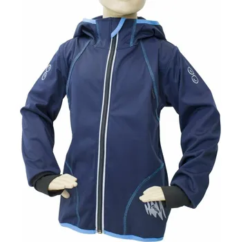 Chlapecká bunda Fantom softshellová bunda letní s kapucou - tmavě modrá Velikost: 164