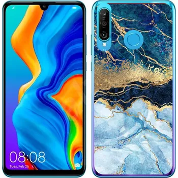 Pouzdro na mobilní telefon VSECHNONAMOBIL 29865 MY ART Ochranný kryt Huawei P30 Lite BLUE MARBLE (141)