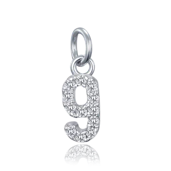 Přívěsek 2439 MINET Stříbrný přívěs číslice "9" vykládaný zirkony