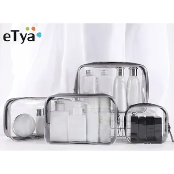 Kosmetická taška Transparentní kosmetická taška se zipem - XL,šedá