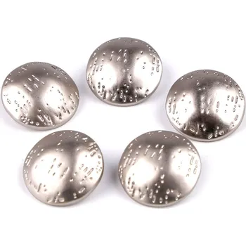 Knoflík Kovový knoflík jemně tepaný velikost 24"; 30"; 38", malé, 3 (38") nikl