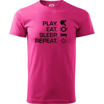 Pánská móda Stolní tenis - eat sleep - Klasické pánské triko vyšší gramáže - 2XL ( Purpurová )