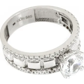 Prsten sZlato.cz 3384 Zlatý dámský prsten z bílého zlata Velikost: 54, Váha: 4.4 g