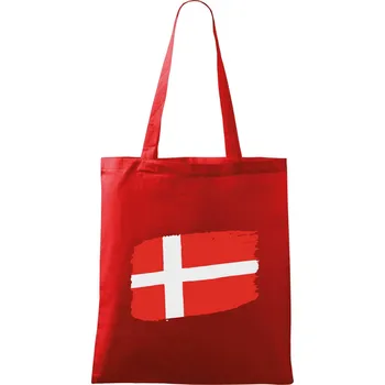 Nákupní taška Dánsko vlajka - Taška bavlněná - 42 x 38 cm ( Červená )