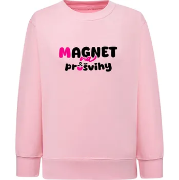 Dívčí mikina Dětská dívčí MIKINA (classic) Magnet na PRŮŠVIHY Velikost: 5/6 let, Barva MIKINY: Světle Růžová