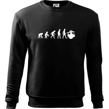 Chlapecké tričko Evoluce bubeník - Mikina Essential dětská - 146 cm/10 let ( Černá )