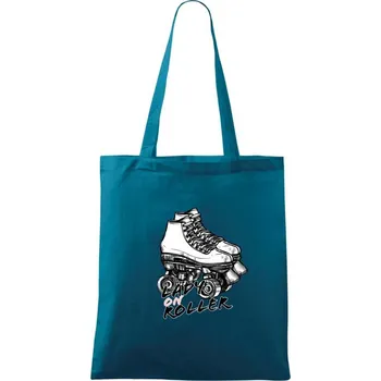 Lady on roller - Taška bavlněná - 42 x 38 cm ( Petrolejová )