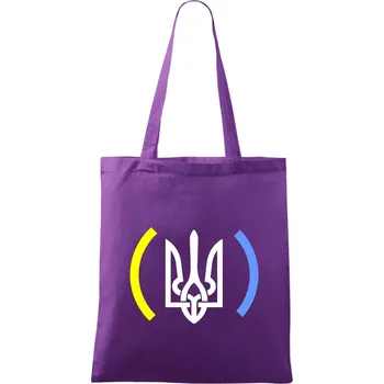 Ukrajina trojzubec s barvami - Taška bavlněná - 42 x 38 cm ( Fialová )