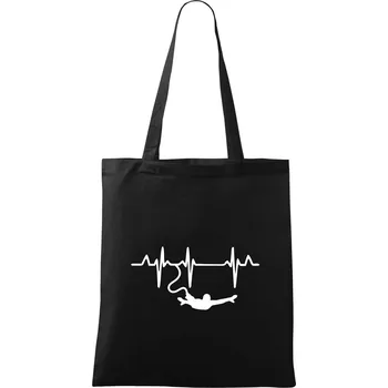 Nákupní taška EKG bungee jumping - Taška bavlněná - 42 x 38 cm ( Černá )