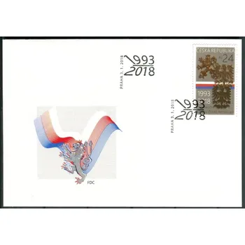 Poštovní známka Česká pošta (2018) FDC 957 - Česká republika - 25.výročí vzniku České republiky