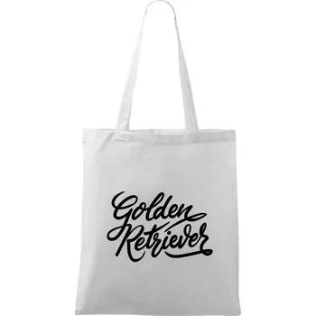 Golden retriever - nápis okrasný - Taška bavlněná - 42 x 38 cm ( Bílá )