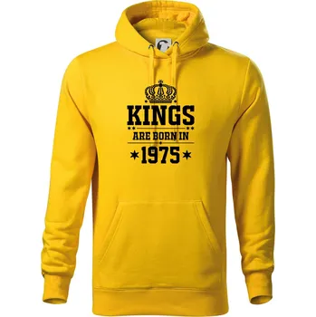 Pánská mikina Kings are born in 1975 - Mikina pánská Cape s kapucí - 2XL ( Žlutá )