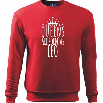 Chlapecké tričko Queens are born as Leo - Lev - Mikina Essential dětská - 146 cm/10 let ( Červená )
