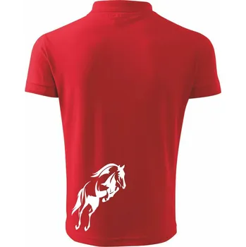 Pánská košile Kůň na zadních - Polokošile pánská Pique Polo 203 - 3XL ( Červená )