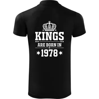 Pánská košile Kings are born in 1978 - Polokošile Victory sportovní (dresovina) - L ( Černá )