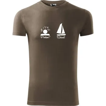 Pánské tričko Problem solved - plachetnice - Viper FIT - Pánské zůžené tričko - 2XL ( Army )