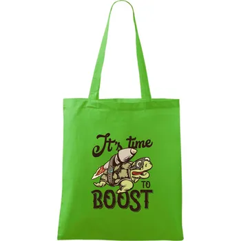 Nákupní taška Its time to boost turtle - Taška bavlněná - 42 x 38 cm ( Apple Green )
