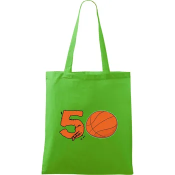 Basketball kulaté narozeniny 50 - Taška bavlněná - 42 x 38 cm ( Apple Green )