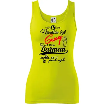 Nesnáším být sexy - nápis - barman / barmanka - Dámské tílko - XS ( Limetková )