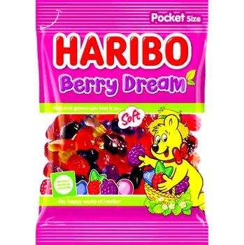 Bonbon Želé HARIBO s ovocnou příchutí 80 g - BERRY (HARIBO Berry Dream bez umělých barviv 80g)