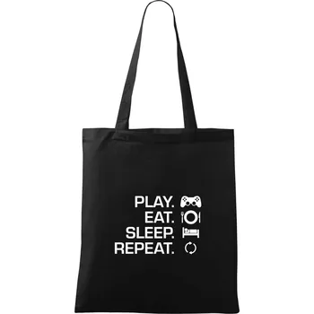 Nákupní taška Play Eat Sleep Repeat game - Taška bavlněná - 42 x 38 cm ( Černá )