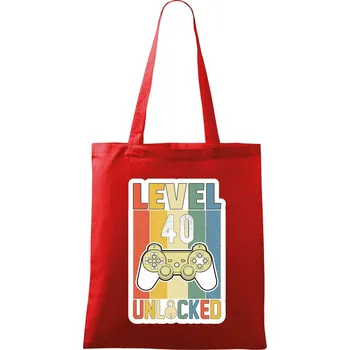 Nákupní taška Gaming narozeniny 40 - Taška bavlněná - 42 x 38 cm ( Červená )