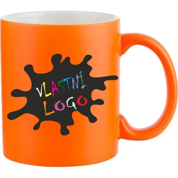 ON-DESIGN Hrnek fluorescentní s vlastním POTISKEM Barva: oranžová