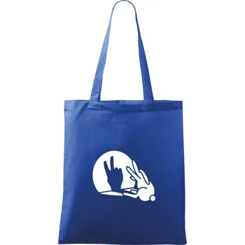 Nákupní taška Zajíc stín mír - Taška bavlněná - 42 x 38 cm ( Královská modrá )