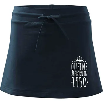 Dámská sukně Queens are born in 1950 - Sportovní sukně - two in one - M ( Námořní modrá (velmi tmavá - téměř černá) )