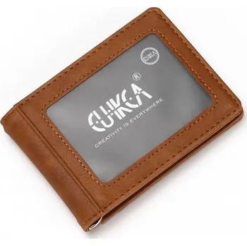 Peněženka Unisex koženkoá cestovní peněženka s kovovou sponou | Peněženka z umělé kůže - Hnědý