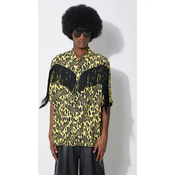 Pánská košile Košile Fiorucci Banimalier Print Fringed Shirt pánská, žlutá barva, regular, M01FPTSH054VI01YW02, 50, 11X
