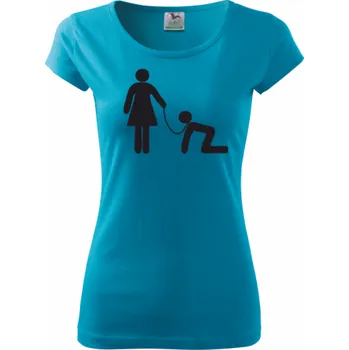Dámské tričko ON-DESIGN Dámské tričko s OTROKEM Velikost: L, Barva: tyrkysová
