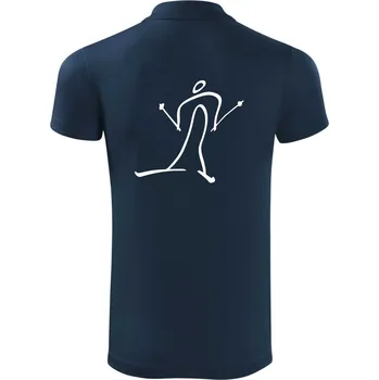 Pánská košile Běžkař kreslený - Polokošile Victory sportovní (dresovina) - L ( Námořní modrá (velmi tmavá - téměř černá) )