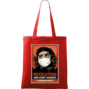 Nákupní taška Corona Revolution & Fight - Taška bavlněná - 42 x 38 cm ( Červená )