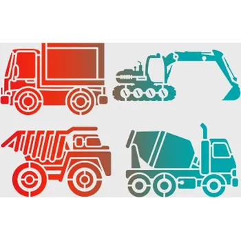 Šablona, DOPRAVA - STAVEBNÍ AUTA, 29,7X21 cm, 1 kus