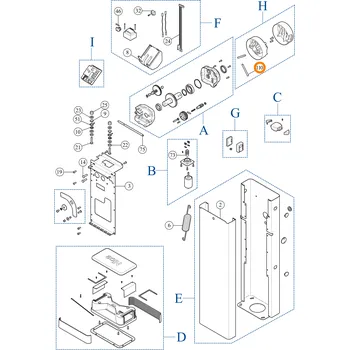 Pohon brány Nice PMCS15Z.4630 montážní čep držáku ramene na výstupní hřídeli SBAR