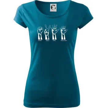 Dámské oblečení Kámen nůžky papír cirkulárka - Dámské triko Pure - S ( Petrolejová )