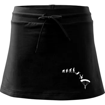 Dámská sukně Evoluce parašutista seskok - Sportovní sukně - two in one - L ( Černá )