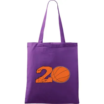 Basketball kulaté narozeniny 20 - Taška bavlněná - 42 x 38 cm ( Fialová )